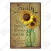 Decor Mason Jar Flower Vintage Tin Sign Retro Sunflower Metal Signs for Farmhouse Decor Home Garden Living Room Wall Decor