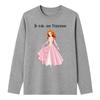 Tee Shirt Manches Longues Enfant Fille Princesse - Je Suis Une Princesse - Gris