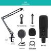 Комплект конденсаторного USB-микрофона JIY: Идеально подходит для караоке, записи, аудиокниг и живых выступлений благодаря высокой частоте дискретизации 192K