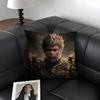 BBlack MythH Game Cushion Cover Natural Linen Organic Fabric DoubleSided Printing Sofa Home Decor Gift Pillow Case