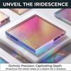 50Pcs Rainbow Holographic Acrylic Square Holo Plexiglass Tiles Iridescent Acrylic  Art Creation