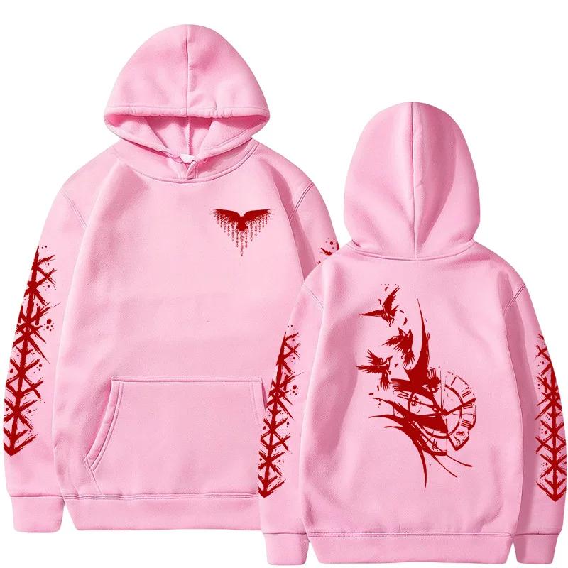 2025 Новая мужская толстовка с капюшоном с принтом «Ворон и старинные часы», модный топ для осени-зимы, повседневная спортивная одежда, домашняя, для улицы, пуловер