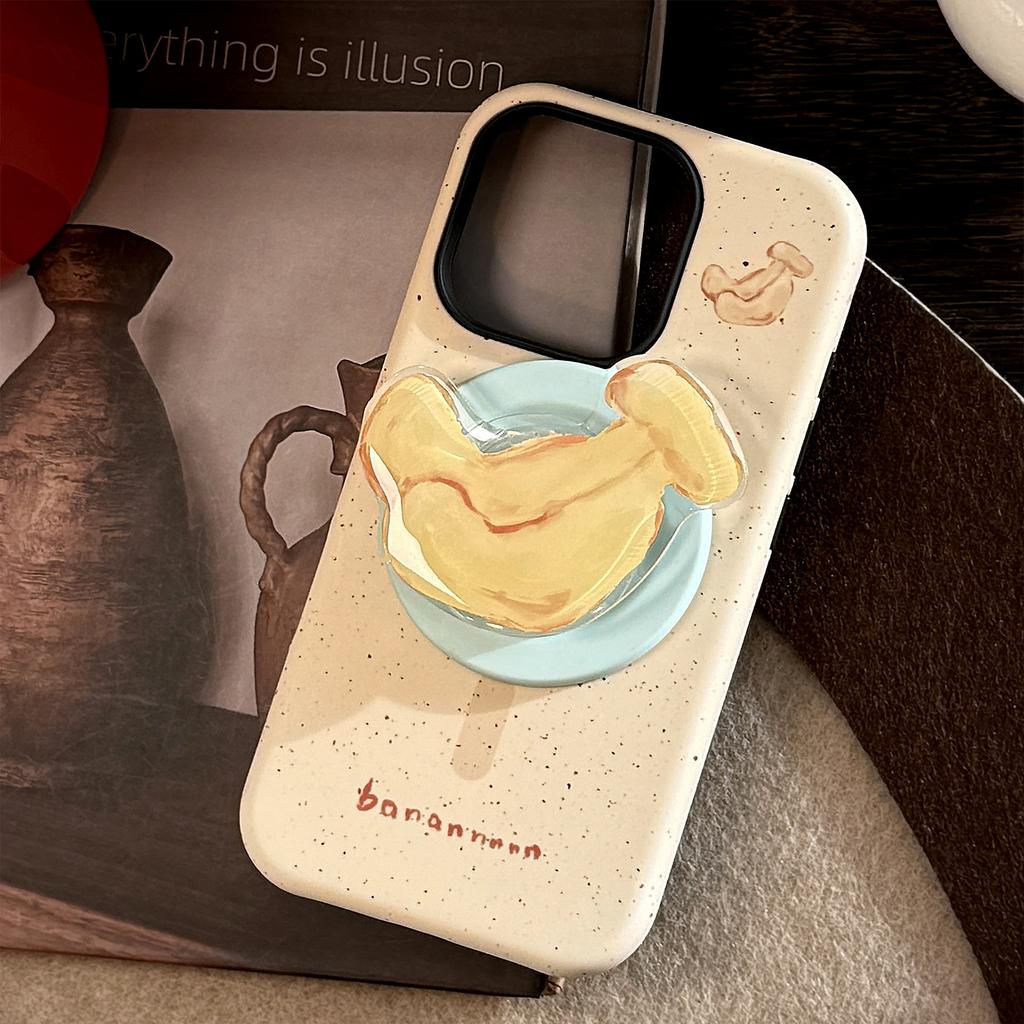 Magnetic Bracket IPhone16promax Mobile Phone Case Apple Banana Fruit 14 Suitable for 13 Film 15 Korean 11