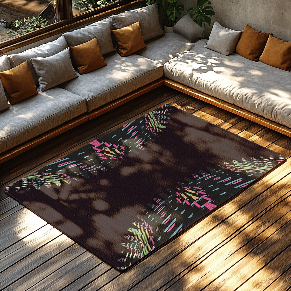 Unique Abstract Art Doormat Indoor Outdoor Rug Modern Geometric Pattern Floor Mat Home Decor Living Room Kitchen Accent Rug Wash