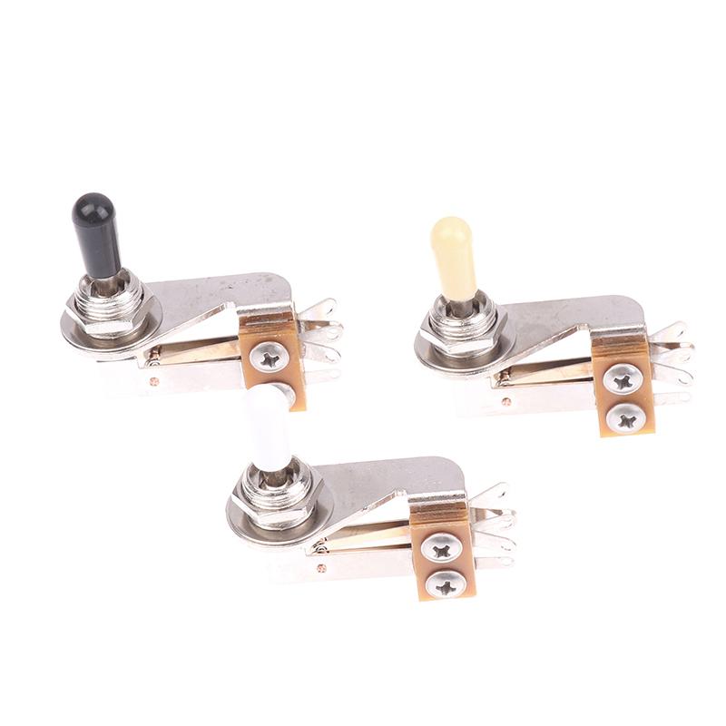 L-Type 3 Way Toggle Switch Right Angle L-Shaped Electric Guitar Pickup Selector Switch With Black/ Yellow/ White Plastic Cap