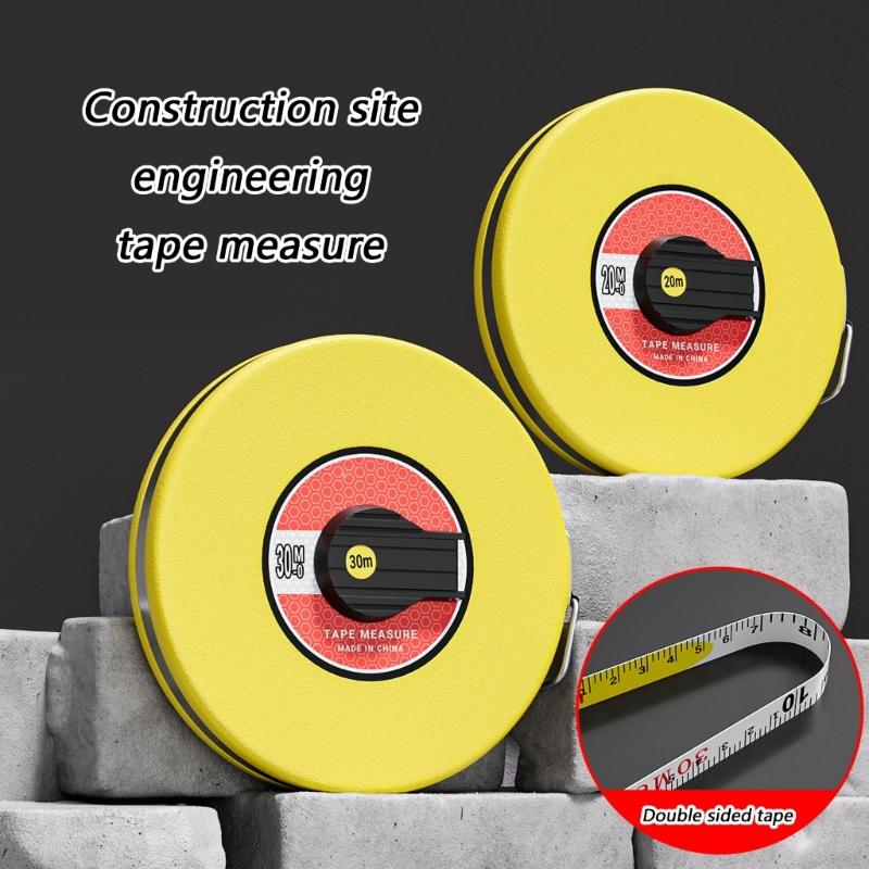 10/15/20/30/50m Hand Crank Fiberglass Tape Measure Feature Shockproof ABS Housing for Longevity Construction Ruler Tape