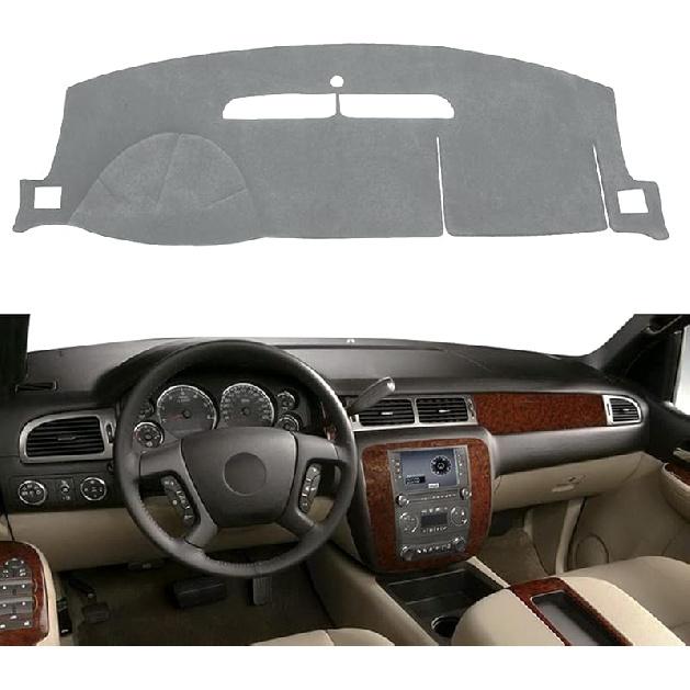 Dash Cover Mat Fit For 2007-2014 GMC Yukon Sierra SLT Denali,2007-2013 Chevy Chevrolet Silverado 1500 2500HD 3500HD LTZ/Avalanche/Suburban,07-14