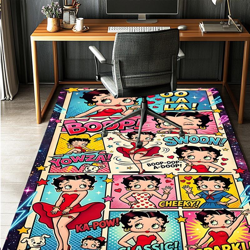 Betty Boop Pattern Rug, Indoor/Outdoor Mat, for Picnic, Gameroom, Bedroom, Office, Living Room, Home Decor Carpet, Birthday Gift