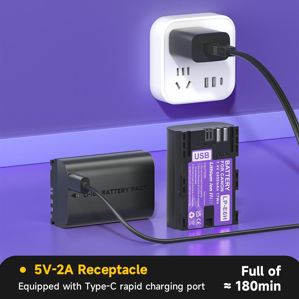 PALO 2400 мАч USB LP-E6 LP E6 LPE6 LP E6N Аккумулятор Akku для камер Canon 5D Mark II III 7D 60D EOS 6D 70D 80D EOS 5DS R