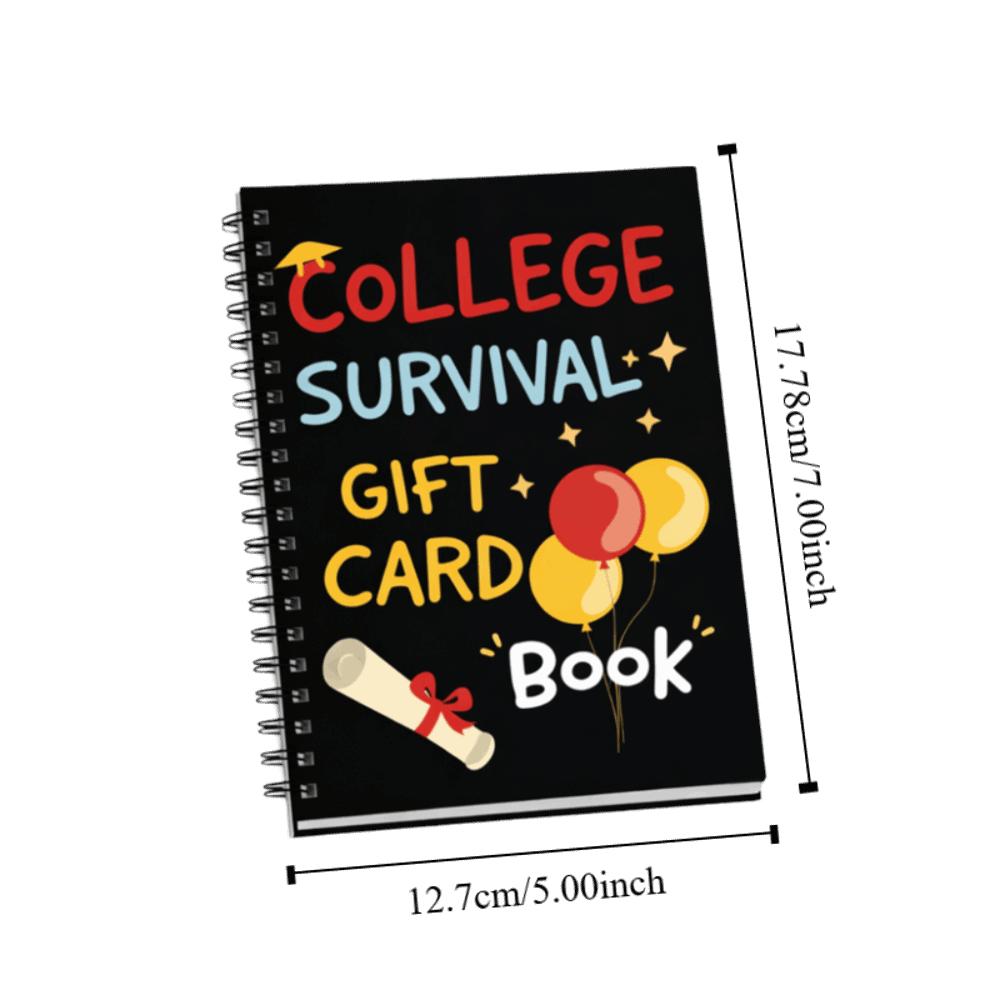 Vertical Coil College Survival Book Portable Spiral-Bound Notebook Festive Gift Card Book School