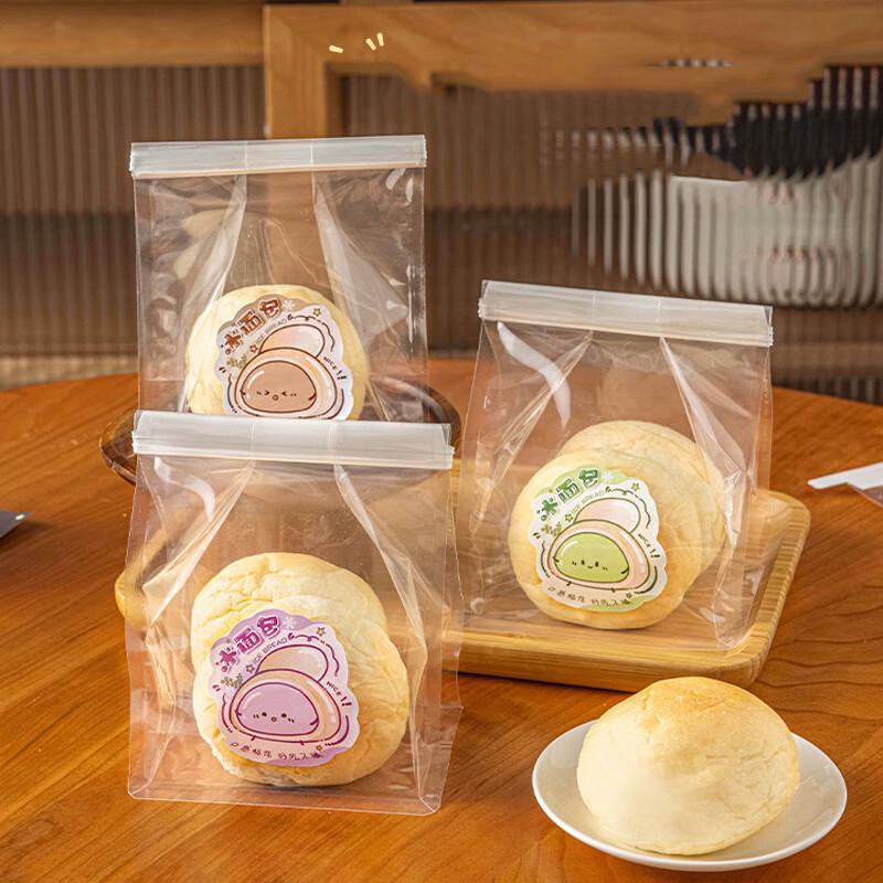 Transparent Ice Bread Packaging Bags with Stickers