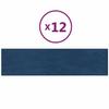 VidaXL Wall Panels 12 Pcs Blue 60x15 Cm Velvet 1.08 M² 343834