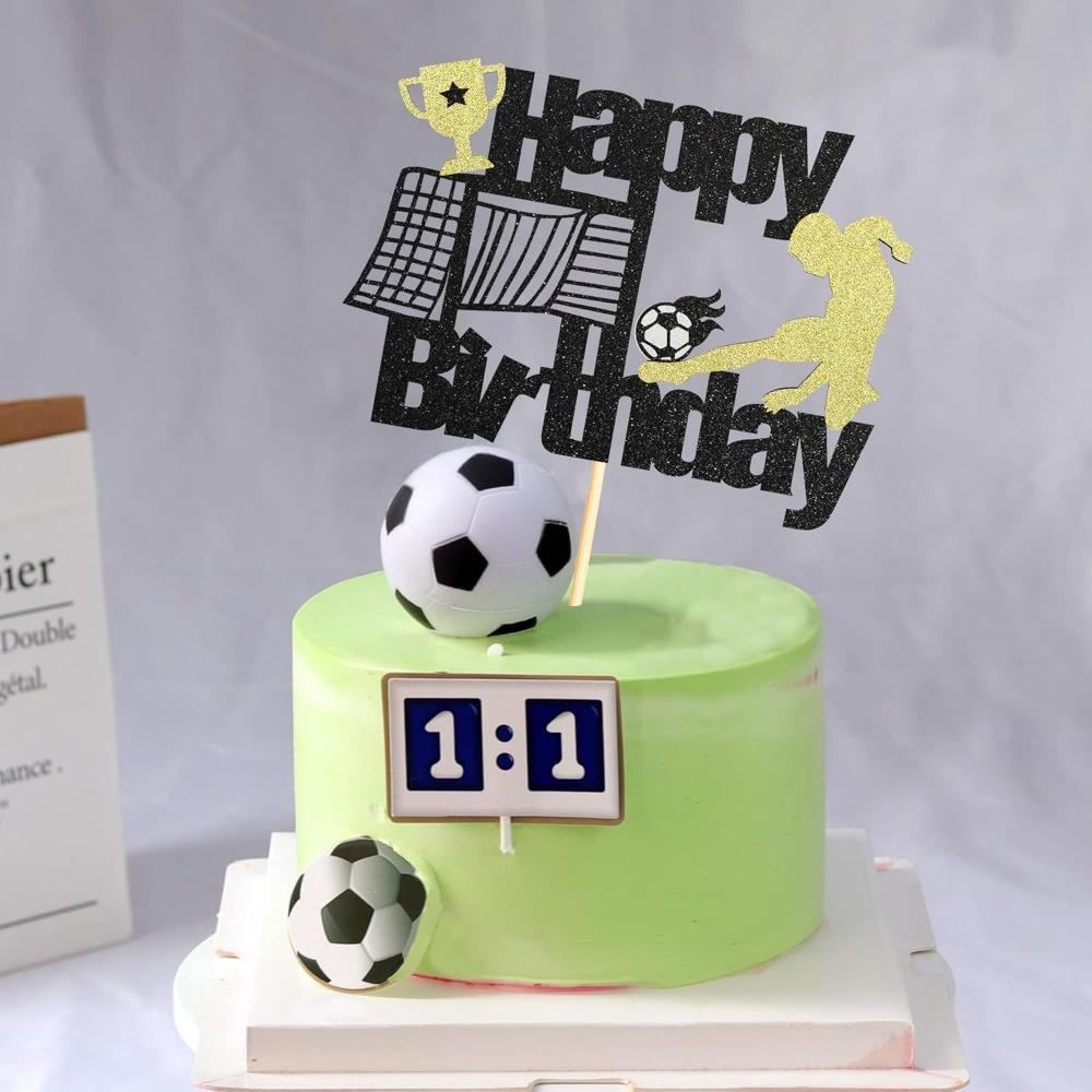 Cake Decorations Supplies Football Birthday Cake Topper, Man Boy Soccer Football Sport Themed Birthday Anniversary