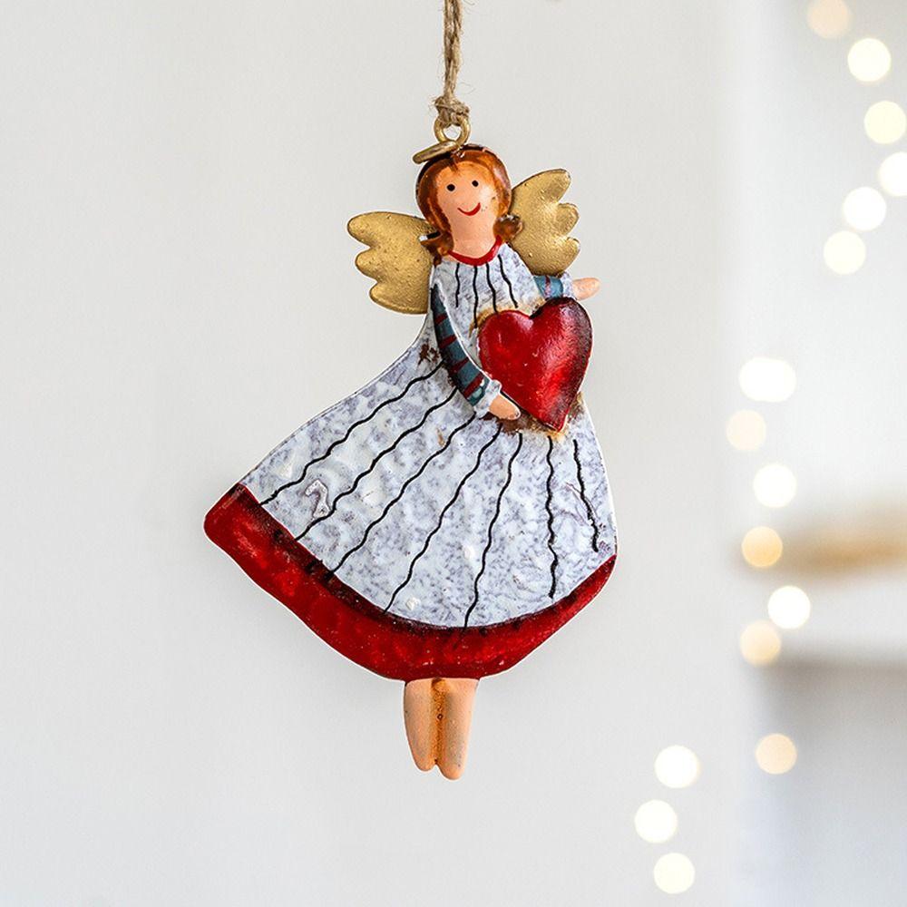 Cartoon Iron Angel Girl Decoration Paintings Christmas Tree Decoration Home Xmas Decoration