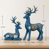 Creative Resin Golden Reindeer Sculptures | Beautiful Home Decor | Lifts Up Energy of Your Room - (Pack of 2, Blue)
