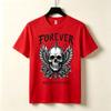 Forever Rock Tshirt Skull Wings Roses Graphic Rock Never Dies Gothic Music Tee Vintage Band Style Casual Harajuku Y2k Top