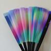 Folding Fan Colorful Holographic Rave Fan Bamboo Ribs Hand Fan Decorative Gifts for Festival Dancing Party