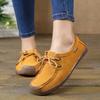 Fashion Women Casual Shoes Lace Up Suede Moccasin Loafers Outdoor Flat Sneakers for Ladies Lace Up Comfortable Mom Shoes Plus Size 42