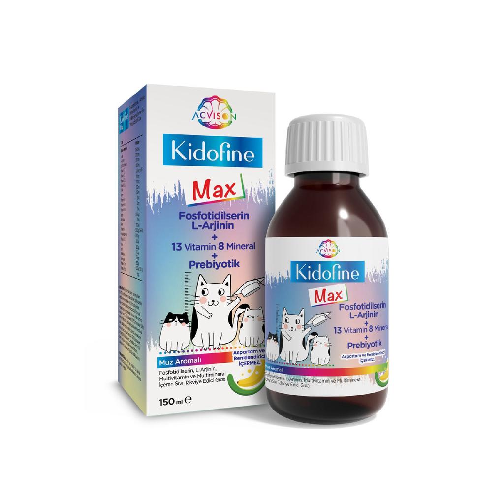 Kidofine Max Multivitamin Phosphotylserin For Children L-argenine 13 Vitamin 8 Mineral Prebiotic
