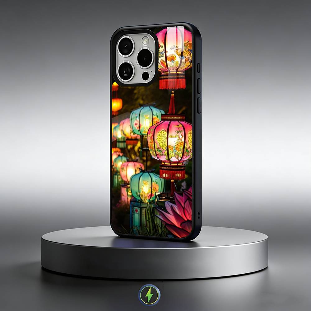 Китайский красный фонарь Чехол для телефона Для iPhone17,16,15,14,13,12,11 Plus,Pro Max Магнитный Для Magsafe Беспроводная зарядка