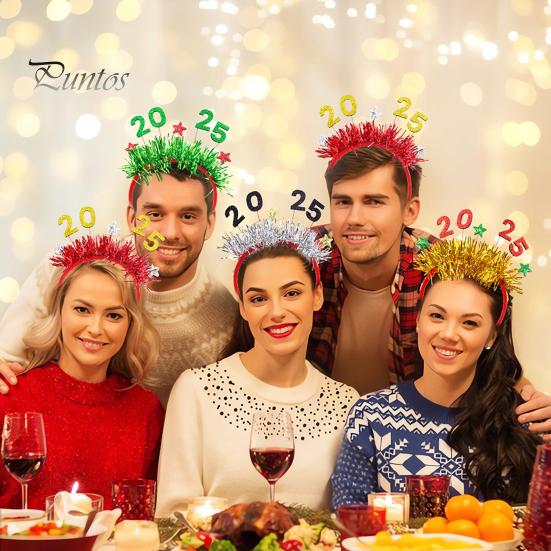 Золотой 2025 Новый Год Повязка На Голову Вечеринка Свадьба Сцена Головной Убор Праздничный Костюм Аксессуар Для Волос Для Женщин Девочек