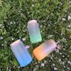 3D Printing Glass Straw Cup Thermal Sublimation Gradient Frosted Coke Mason Cup