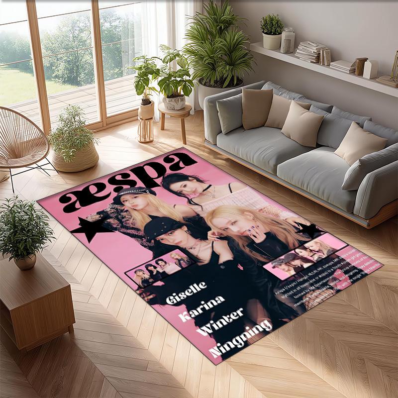 Soft Crystal Velvet Floor Rug,aespa Anti Slip Decorative Carpet, Plush Area Mat For Indoor Home Decoration