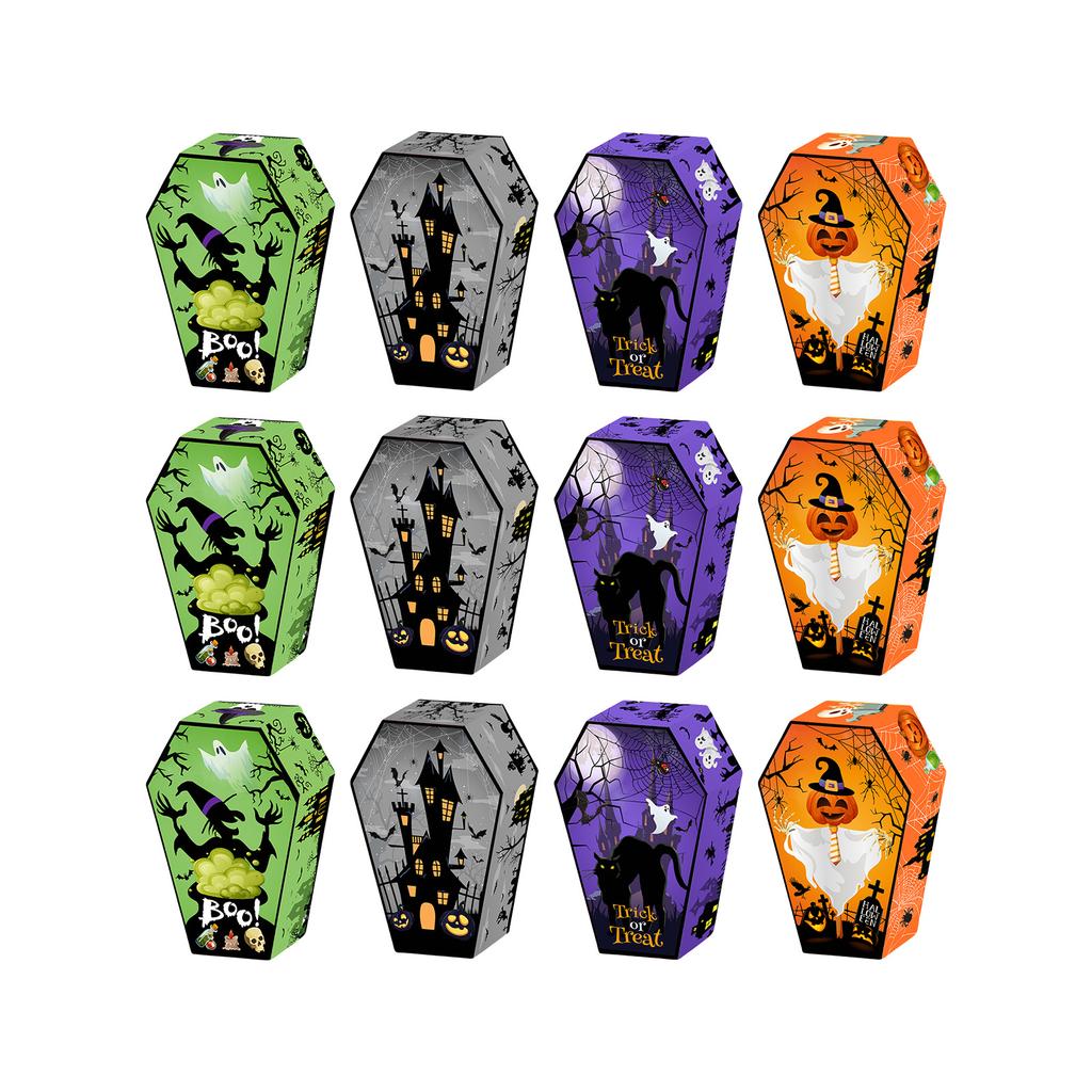 12 шт. Подарочные коробки в виде надгробий на Хэллоуин из кардстока 250 г/м² Коробки для угощений, коробки для упаковки печенья и конфет для празднования фестиваля