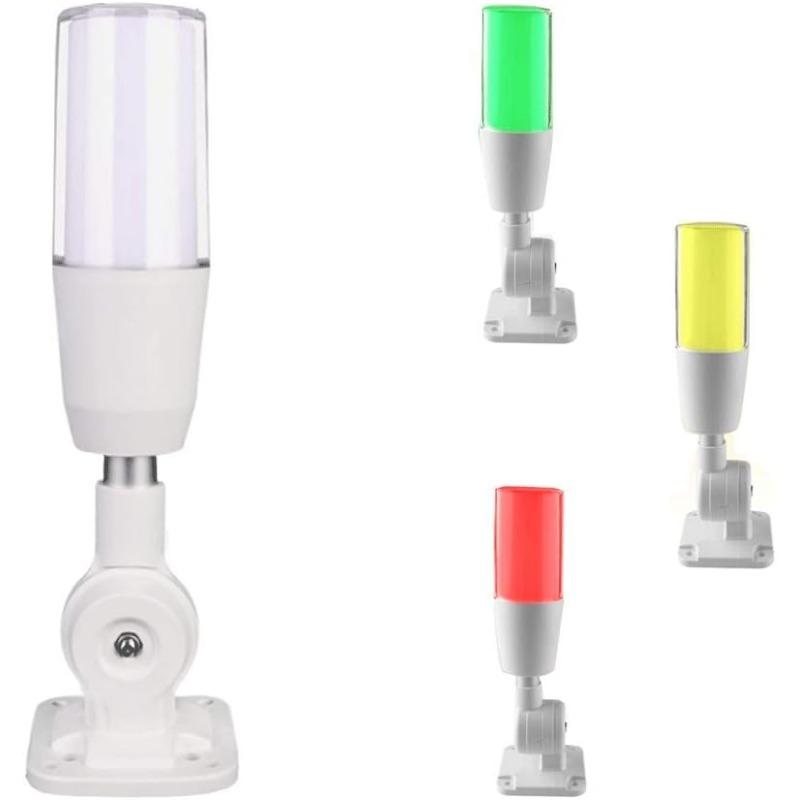 LED Industrial Warning Light 3 Colors Steady Light 180 Folding Light with Buzzer Alarm for CNC Machines 100db (DC 24V)