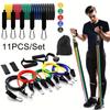 11Pcs/Set Portable Resistance Band Set Durable Elastic Training Band Fitness Training