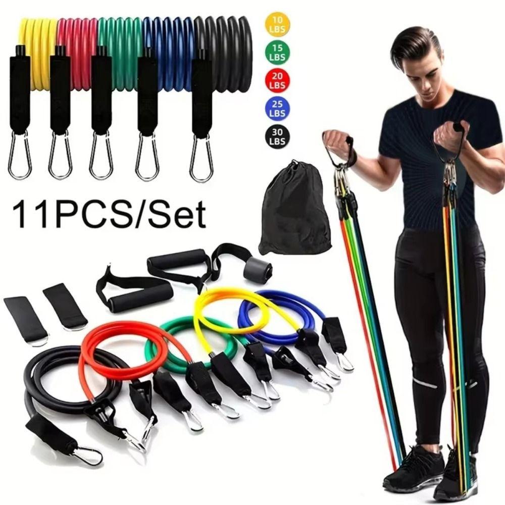 11Pcs/Set Portable Resistance Band Set Durable Elastic Training Band Fitness Training