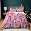 Pink White Duvet Cover Giraffe Bedding Queen/King/Full Size Zoo Animals Bed Set 3 Pieces Colorful Giraffe Bed Comforter Cover