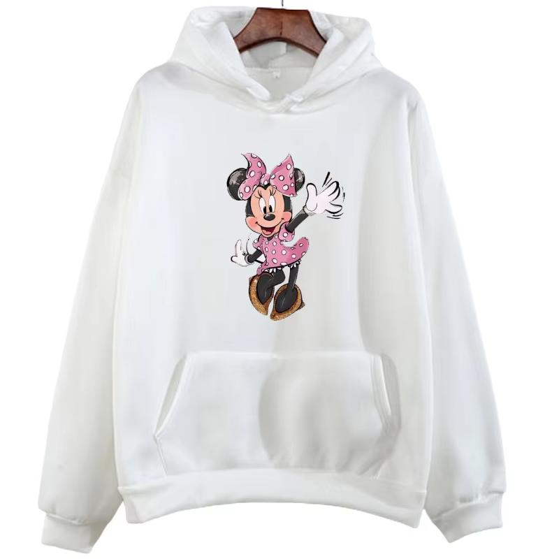 Minnie Mouse Print Hoodie Kawaiii Men's and Women's Disney Sweatshirt Autumn Fashion Comfortable Casual O-neck Streetwear Jumper