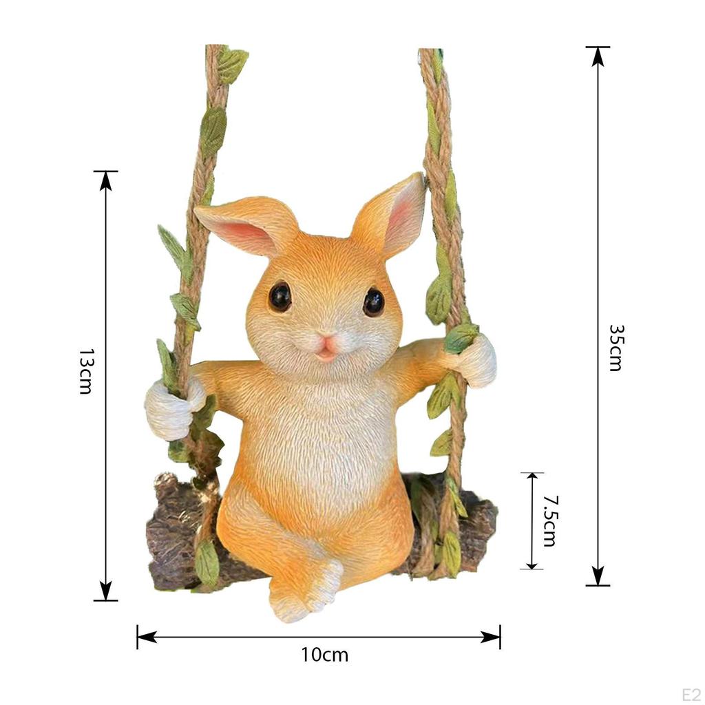 Висячие качели статуи кролика фигурка украшения домашний декор уличная скульптура искусство обниматель деревьев
