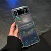 Роскошный лазерный чехол-сердечко для телефона Samsung Galaxy Z Flip 6 5 4 3 Zflip6 Zflip5 Zflip4 Zflip3 Прозрачный складной чехол