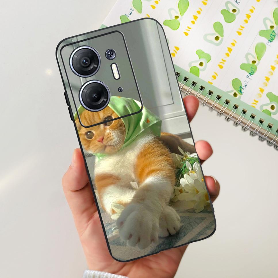 Для Infinix Hot 30 5G 6.78" Чехол Цветок ТПУ Мягкий Силикон Черная Крышка Для Infinix HOT 30 Hot30 X6832 Чехлы для Телефона Астронавт Fundas