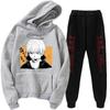 Plus Size Gojo Satoru Hoodies Pants Sets Anime Suit Sweatshirt Streetwear Men Pullover Suit Tracksuit Sportwear Spring Autumn
