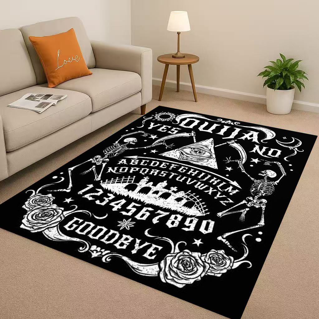 HD Retro Witch Spirit Ouija Board Art Living Room Non-Slip Area Rug Carpet for Bedroom Kids Playroom Sofa,Home Decor Doormat