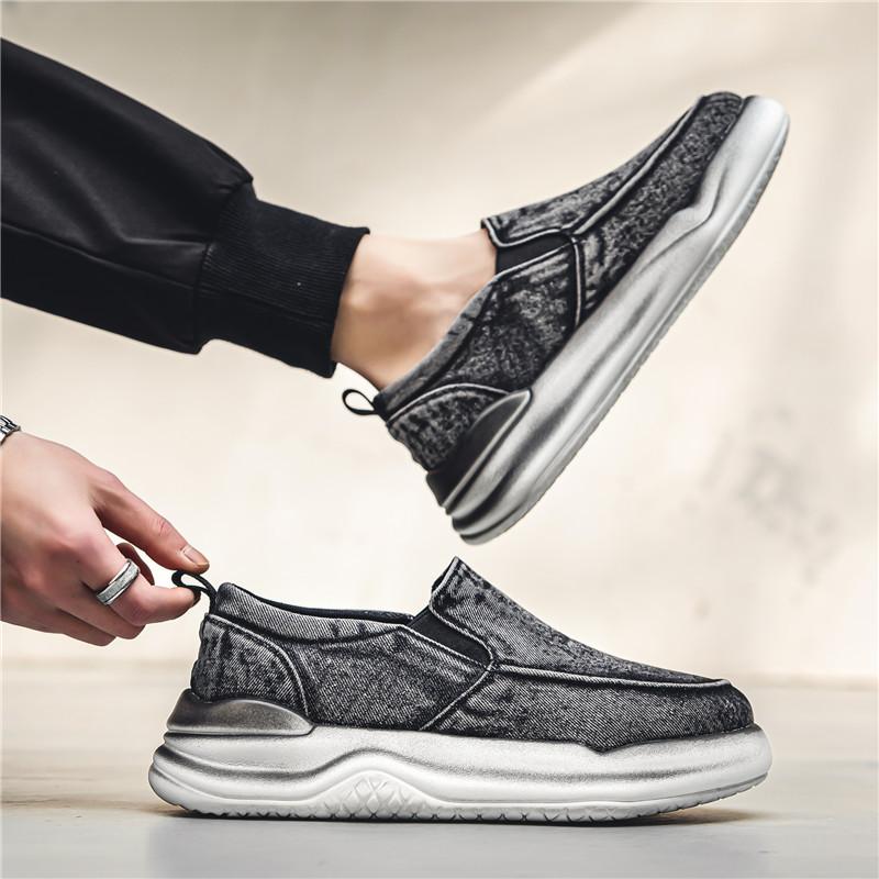 Мода Новые Мужские Джинсовые Туфли 2024 Лето Новые Мужские Низкие Кеды Дышащие Холщовые Легкие Туфли для Ходьбы Вулканизированная Обувь