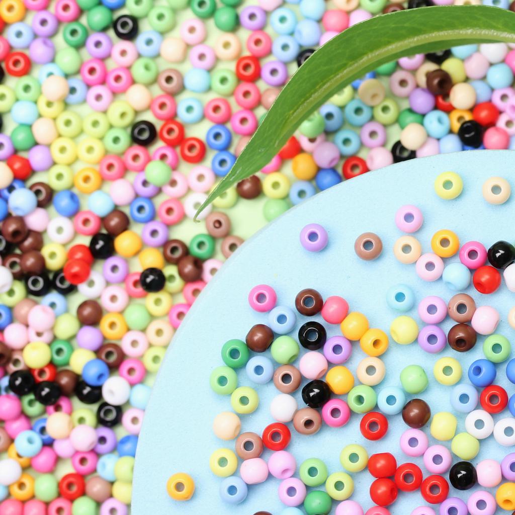 Home Party Supplies Findings DIY Crafts Handmade Material Jewelry Accessories Acrylic Loose Beads 500PCS Soild Color 4mm For Jewelry Making