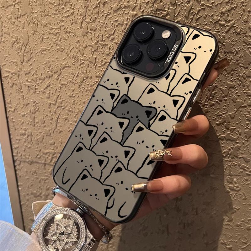 Эксклюзивный чехол для iPhone 16 Pro Max с изображением медведя на весь экран, лазерный дизайн, серебристый, подходит для iPhone 13/14/15, доступен в 15 цветах