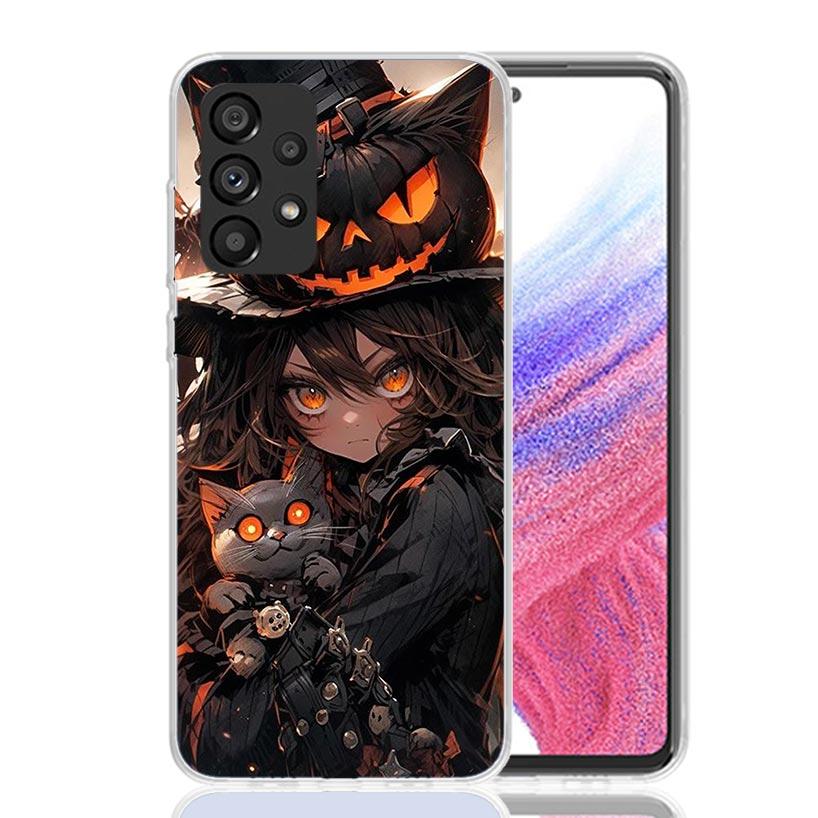 Kitten Cat Christmas Pumpkin Phone Case For Samsung Galaxy A13 A14 A15 A16 A53 A54 A55 A56 A33 A34 A35 A36 A23 A24 A25 A26 A05S