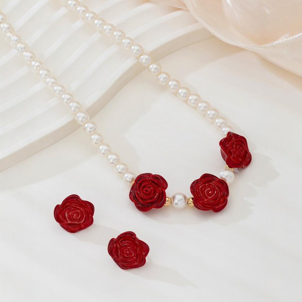 Модный комплект ювелирных изделий ожерелье серьги для женщины