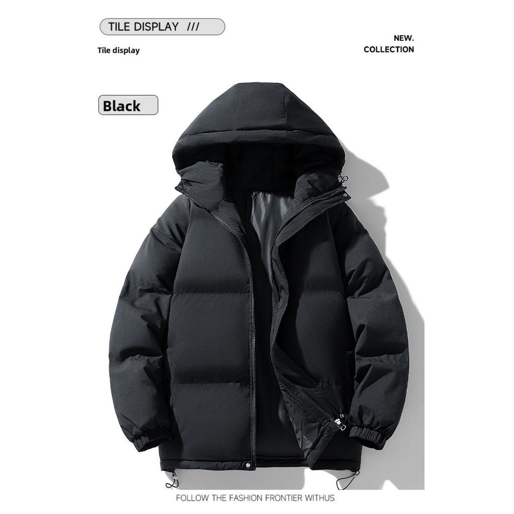 Однотонная универсальная хлопковая куртка для женщин, осенне-зимняя, в корейском стиле, модная, свободного кроя и плотная, мужская повседневная хлопковая куртка для пары