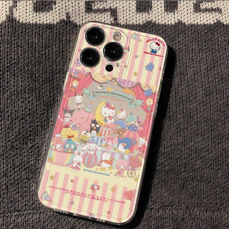 Чехол для мобильного телефона Sanrio в цирковом стиле, полностью закрывающий Apple 13/16PROMA, персонализированный, креативный, с анимацией/15/14