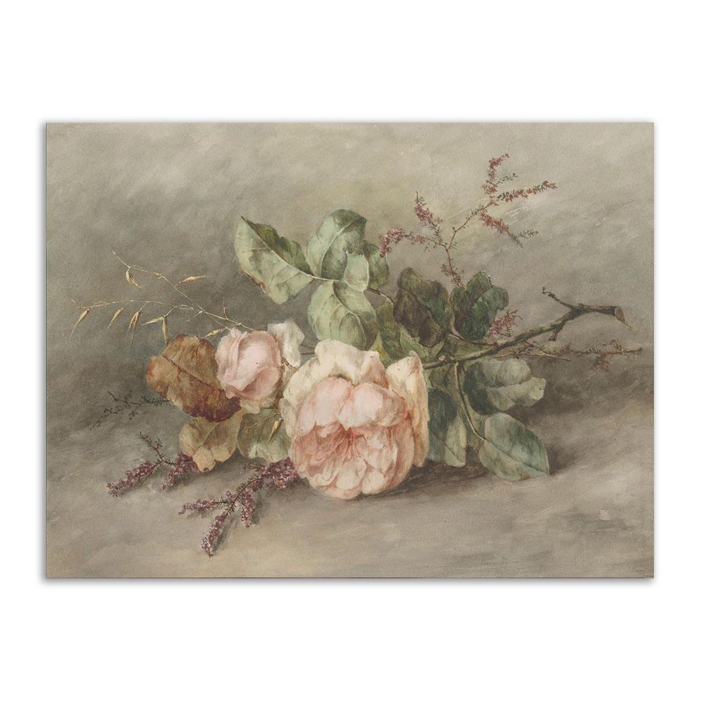 Moody Flower Canvas Painting Vintage Botanical Poster And Print Still Life Dark Flower Wall Art Picture Decoration Room Home Art