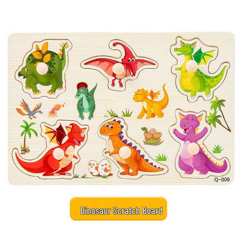 Montessori Wooden Pegboard Puzzle - Educational Toy for Letter, Number & Shape Cognition