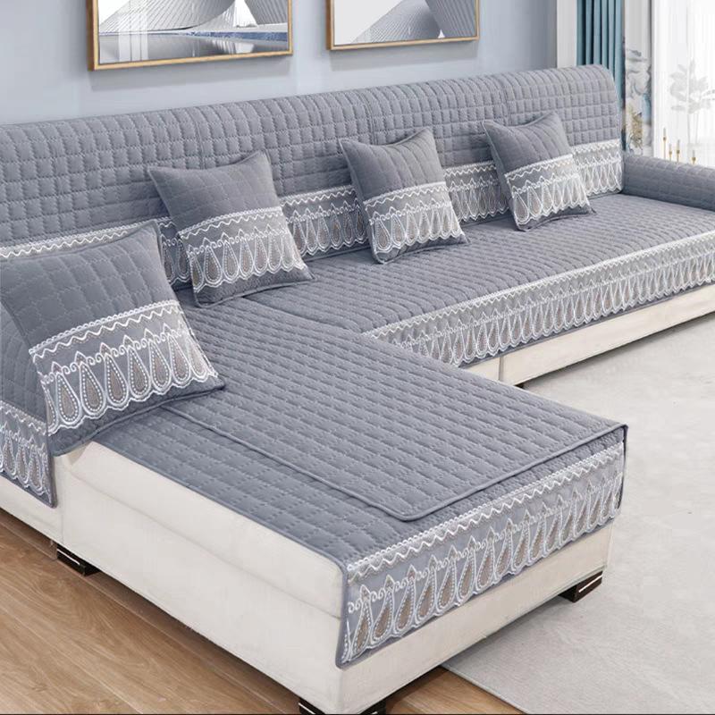 Чехол на подушку для дивана с противоскользящим покрытием, чехол для дивана из полиэстера для комбинированного дивана, современный однотонный чехол для дивана
