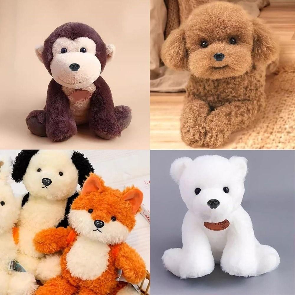 100Pcs/bag Black Safe Flower Nose With Washer Plug Plastic Noses Stuffed Animals Dog Nose Toys