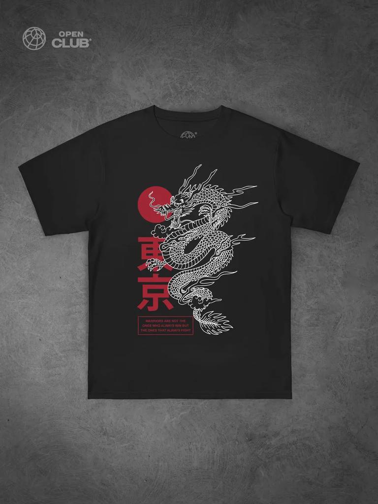Japanese Dragon Graphic T-Shirt Open
